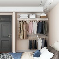 Étagère à chaussures en fil métallique pour placard, réglable, murale, organisateur de vêtements moderne