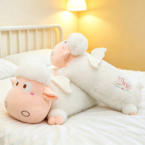 Peluche a forma di pecora <span class=keywords><strong>angelo</strong></span>, morbido cuscino in poliestere e cotone PP, extra morbido per le notti insonni, regalo di compleanno - Product Image 2