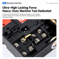 Serrure électromagnétique étanche IP67, interrupteur de sécurité pour porte, série D4NL, adaptée aux machines CNC et aux équipements d'automatisation