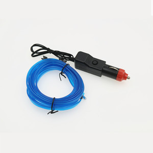 Iluminación ambiental interior para coche, con encendedor de cigarrillos, tira decorativa de luz fría EL con interruptor, tira de luz estroboscópica - Product Image 2