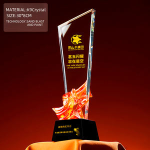 Logotipos gratuitos personalizados, trofeo de cristal K9 colorido, trofeos personalizados tallados exquisitos, premio de contribución de Base negra - Product Image 3