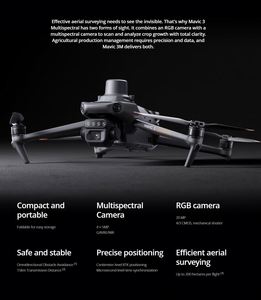โดรน Mavic 3M รุ่น Global Version Mavic 3 Multispectral M3M พร้อมกล้อง RGB ระบบ RTK สำหรับการตรวจสอบพืชผลและการทำแผนที่ทางการเกษตร - Product Image 2