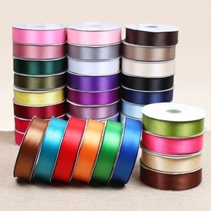 Pita Satin Lebar 2.5cm 100% Poliester Ramah Lingkungan Tenun Warna Solid Pembungkus Kado Dekorasi Kue Pernikahan Kerajinan Pita Buatan Tangan - Product Image 1