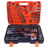 Kit d'outils manuels OEM en acier au carbone, 121 pièces, pour réparation automobile, mécanique, clés, douilles, tournevis, outils combinés