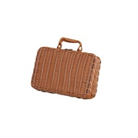 Panier en rotin PP tissé à la main avec poignées en toile, lavable, 3 tailles, panier de shopping, panier de pique-nique, panier de camping, vente en gros OEM ODM