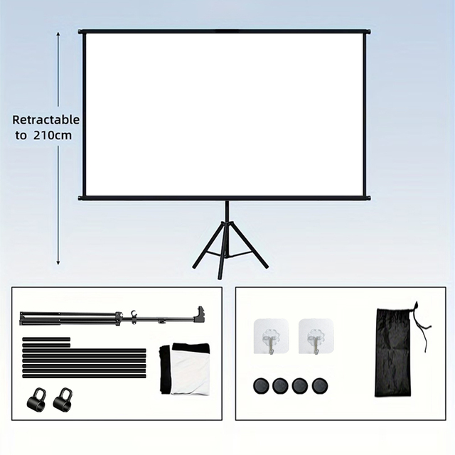 Tripod Projector Screen With Stand Retractable Custom Size Available For Indoor Outdoor