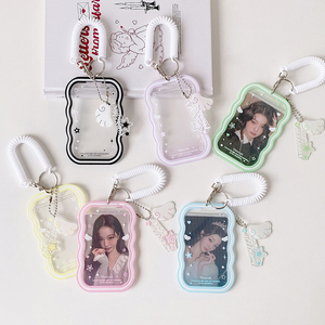 Porte-clés transparent en plastique pour photocarte, étui irrégulier pour carte d'identité d'étudiant, carte de bus, vente en gros - Product Image 2