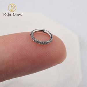 ASTM F136ไทเทเนียมด้านข้างง่ามชุดครึ่งวงกลมลูกบาศก์เพทายจมูก Cilcker หอยสังข์เจาะ - Product Image 4