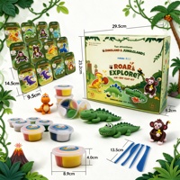 ROAR & EXPLORE Ensemble de pâte à modeler à séchage à l'air, pâte à modeler DIY pour enfants, jouet éducatif non toxique