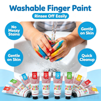 Peinture à doigts lavable en pots de 50 ml en gros pour enfants, non toxique, kit de dessin DIY pour empreintes de mains, fournitures artistiques pour l'école et la maternelle