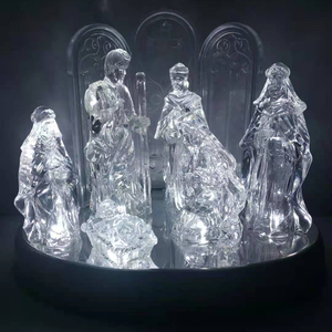 Statues transparentes en acrylique de la Sainte Famille, Naissance de Jésus, Décoration de Noël A222004, Statues de la Nativité de Jésus A222004 - Product Image 1