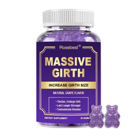 Rosebest Vente en gros OEM Marque privée Complément énergétique masculin Saveur raisin naturel Extrait de chanvre Gummies pour l'augmentation de la circonférence