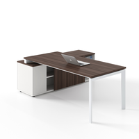 Table principale en bois de bureau de base moderne personnalisée de haute qualité avec sous-armoire pour le gestionnaire