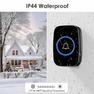 Modern <b>Battery</b> <b>Operated</b> Wireless Remote Control Waterproof Smart Home Doorbell with 5 Volume Levels and 60 Songs - Product Image 4