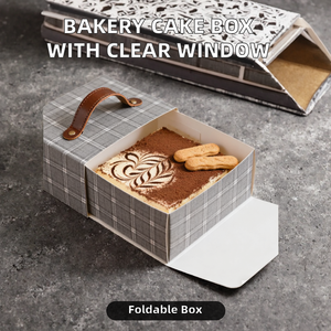 MX Bakery <b>Display</b> Cake & Jelly <b>Box</b> with Large Clear PET Window Recyclable Magnetic Closure Food Safe 14x10x6cm for Retail Stores - Product Image 2