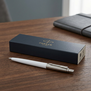 Penna a Sfera Parker Jotter Riciclata Personalizzabile con Corpo in Metallo Arancione e Larghezze di Scrittura di 0,5mm e 1,0mm, Inchiostro Nero - Product Image 3