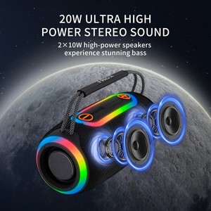 ลำโพงพกพา P PRO14 พลาสติก ไฟ RGB แสงไฟตามจังหวะเพลง AI กันน้ำ ชาร์จซ้ำได้ บูมบ็อกซ์ ลายพราง ตาข่าย สเตอริโอ - Product Image 3