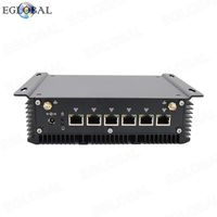 Prix de gros 6LAN Mini PC industriel sans ventilateur Intel Celeron 3965U Pentium 5405U 2xCOM 4xUSB3.0 serveur de routeur pare-feu d'ordinateur