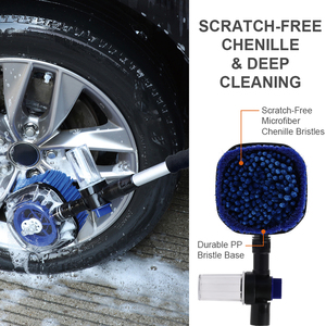 Brosse de lavage de voiture rotative 3-en-1 à alimentation hydraulique avec distributeur de savon, pistolet pulvérisateur, brosse rotative automatique à 360°, kit de <span class=keywords><strong>nettoyage</strong></span> de voiture à long manche - Product Image 5