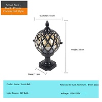 Lampadaire LED d'extérieur rétro industriel, boîtier en aluminium bronze, verre ambré, étanche IP55, pour jardin, pelouse, allée, aménagement paysager