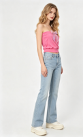 Haut bustier moulant en maille pour femme avec nœud en organza, couleur unie, coupe courte, sans manches, taille élastique, style camisole élégante