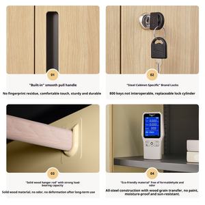 עובד ארון ארון ארון בגדים עץ במבוק גרגר חדר אמבטיה חדר כושר מנעול מנעול מנעולי עיצוב מודרני מינימליסטי ריהוט ביתי - Product Image 5