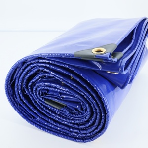 Bâche tissée imperméable bleue robuste de style uni pour usage extérieur - Product Image 4