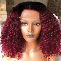 Perruque de Cheveux Humains Brésiliens Bruts en Gros pour Femmes Noires, Perruque Frontale en Dentelle HD Sans Colle Afro Crépue Bouclée