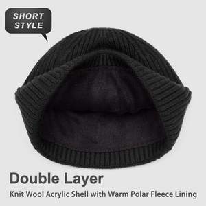 Custom Wool Knit <b>Beanie</b> Fleece Lined Winter Warm Hat Unisex Ski Cap Adult Size - Product Image 4