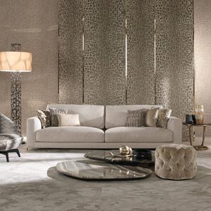 Ensemble de canapé<span class=keywords><strong>s</strong></span> sectionnels en tissu pour salon moderne et luxueux, meubles de villa, canapé de salon avec cadre en acier inoxydable - Product Image 1