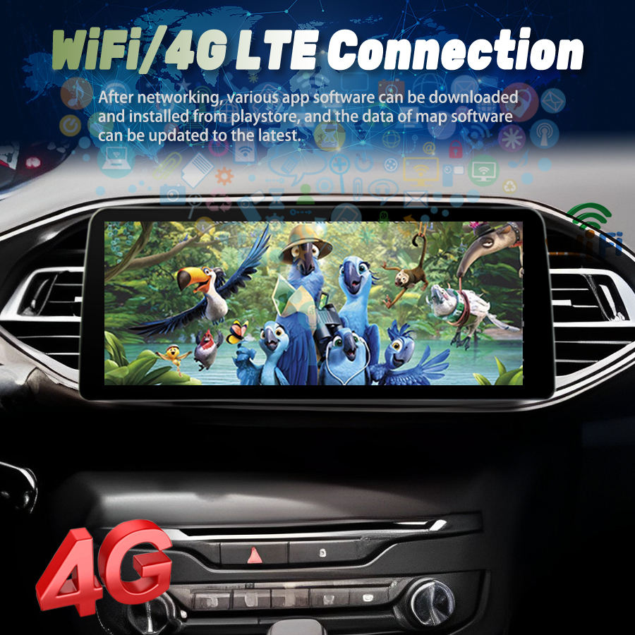 12.3inch Screen Radio Android 13 for Peugeot 308 T9 2013-2017