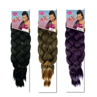 2X Cheveux à tresser pré-étirés en gros, Tressage des Cheveux 48 pouces 180g, Afro Yaki Synthétique, 2 Paquets de Cheveux Jumbo pour Crochet