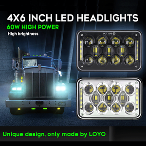 Faros Delanteros LED Cuadrados DRL 4x6 de Repuesto para Jeep Wrangler Cherokee 2020, Faros Delanteros LED para Camiones y Todos los Autos - Product Image 5