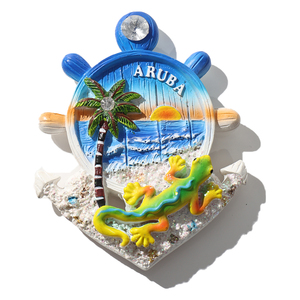 Artesanía de resina 3D personalizada, magníficos imanes de nevera para recuerdos de viaje, regalos, varios países, incluido Aruba - Product Image 1