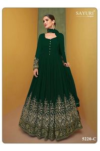 Fourniture directe d'usine Faux Georgette lourde avec broderie 3mm séquence travail Alizeh or Salwar Kameez - Product Image 5