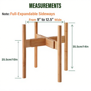 Verstelbare Indoor Bamboe Hout Plant Stand Full Instelbaarheid Bloempotten & Plantenbakken Houder 9-12.5 Inch Plantenbak Voor Huis Tuin - Product Image 2