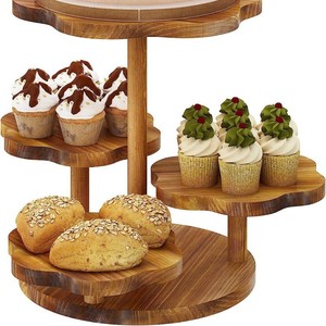 Étagère en bois multi-niveaux à 4 étages, ronde, sur pied, écologique, support de plantes multifonctionnel pour la décoration de la maison - Product Image 2