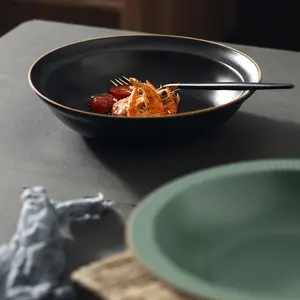 イタリアの麦わら帽子フラットメインダイニング食器レストランディナープレートセットメキシコのヨーロッパのセラミックプレートセット4