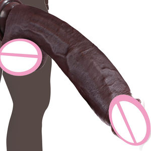 ดิ๊ก<span class=keywords><strong>โด</strong></span>้ขนาดใหญ่ 11 นิ้ว รูปทรงเหมือนจริง สีเนื้อดำ ทำจากซิลิโคนเห<span class=keywords><strong>ล</strong></span>วเนื้อนุ่ม ของเ<span class=keywords><strong>ล</strong></span>่นทางเพศสำหรับผู้ใหญ่ ดีไซน์สีน้ำตาล<span class=keywords><strong>กาแฟ</strong></span> - Product Image 2