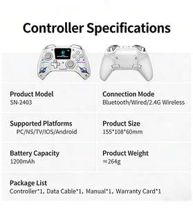 Manette sans fil BT grand écran pour Nintendo Switch <span class=keywords><strong>PRO</strong></span>, téléphone portable iOS et Android, pour console PS avec RGB intégré - Product Image 6
