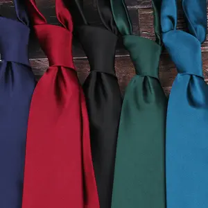 Corbata de seda de calidad italiana personalizada, corbatas Jacquard de seda para hombre sólidas a granel, corbata con logotipo tejido bordado de poliéster, 8CM