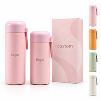 Bouteille d'eau portable mignonne et personnalisée pour enfant, 10 oz ou 14 oz, en acier inoxydable 304, à double paroi, isolée sous vide, avec couvercle, idéale pour le camping et le sport
