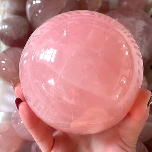 Esfera de Cuarzo Rosa Pulido al por Mayor, Bola de Cristal de Cuarzo, Piedra Curativa, Gema Artesanal para Decoración del Hogar y Regalo Espiritual - Product Image 3