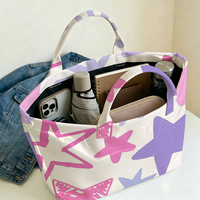 Sac fourre-tout de luxe en PVC violet étoilé, imperméable, transparent, style gelée, sac de plage, pochette, sacs à main à nœud, sac de rangement