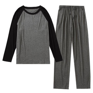 ชุดนอนผู้ชายสองชิ้น เสื้อแขนยาว กางเกงขายาว ชุดลำลองใส่บ้าน ชุดนอน 2 ชิ้น - Product Image 3