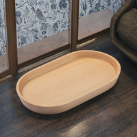 Plateau ovale en bois laqué naturel pour tasse à dessert petite assiette à fromage en bois vaisselle décorative Mini plateau de service bijoux clé moderne