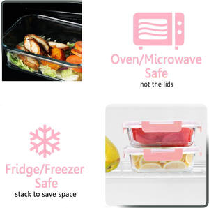 High Borosilicate Glass <b>Lunch</b> <b>Box</b> Household Bento <b>Box</b> Microwave <b>Compartments</b> Preservation Bowl <b>With</b> Lid - Product Image 5