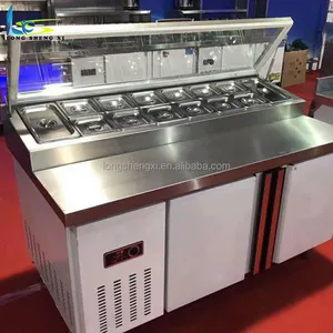 Equipamentos para Refrigeração comercial Geladeira de Duas Portas Sob Contador de Pizza Prep Sanduíche Prep Salada de Mesa Bar Frigorífico