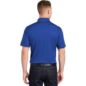 Custom Embroidered Moisture Wicking Performance <b>Polo</b> Men's Short Sleeve Polyester Cotton Woven Shirt - Product Image 5