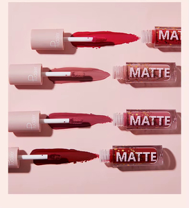 Série de gloss à lèvres mats multi-pigments MLM OEM, non collant, effet velours, longue tenue, couleur nude, cosmétiques, gloss à lèvres non collant - Product Image 2